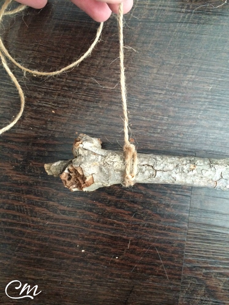 step 2: tie some twine one one end