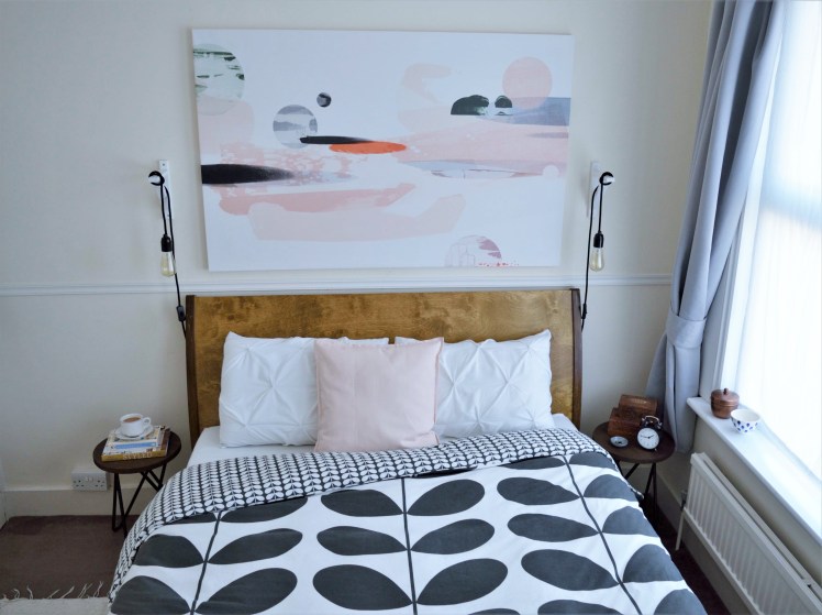 Small English Terrace House - Bedroom Update with Photowall Canvas & Orla Kiely Duvet 