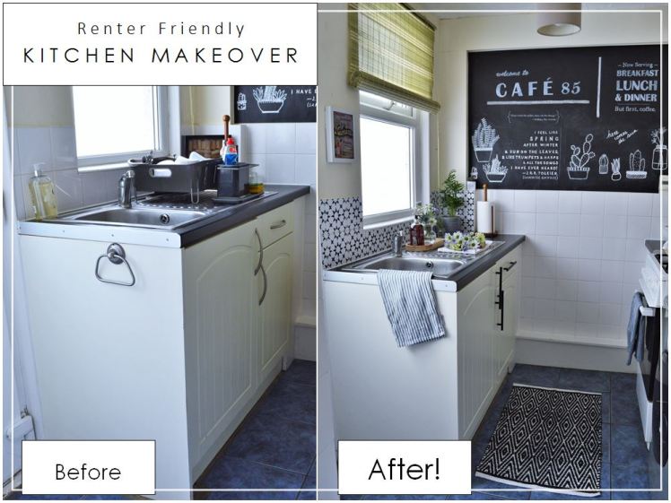 Tiny Kitchen Gets a Renter-Friendly Makeover Before and After